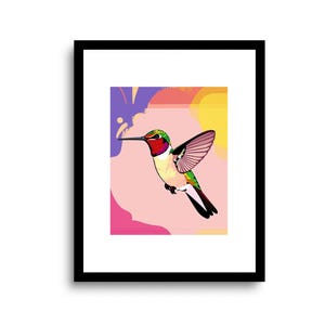 Hummingbird PRINTABLE wall art | ruby throated hummingbird art print | large bird poster | bird lover gift | digital file instant download