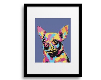 Chihuahua PRINTABLE wall art | chihuahua pop art | chihuahua poster | little dog art print | gifts for dog lovers | INSTANT digital download