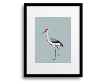 Sandhill crane PRINTABLE wall art | pop art sandhill crane art print | bird lover gift | bird poster beach house decor | instant download