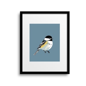 Arte de pared para imprimir con carbonero / Impresión artística con carbonero / Póster de aves del estado de MA y Maine / Regalos para amantes de las aves / Archivo digital de descarga instantánea