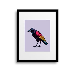 Lámina de arte IMPRIMIBLE de cuervo / arte de pared de cuervo / póster de pájaro grande / obra de arte de cuervo / regalos para observadores de aves / archivo digital DESCARGA INSTANTÁNEA