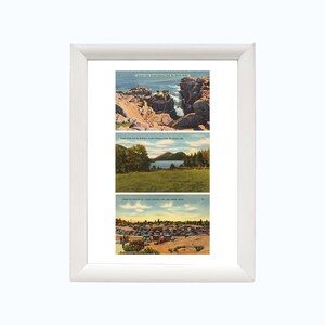 Impressão de arte de cartão postal vintage do Parque Nacional de Acadia | Impressão de viagem do Maine | Pôster de Acadia | Presentes do Parque Nacional | emoldurado ou sem moldura 8 x 10 pol.