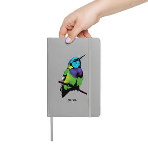 Personalized hummingbird hardcover notebook | Your Name Here notebook | hummingbird gift for bird lovers | custom name hummingbird journal