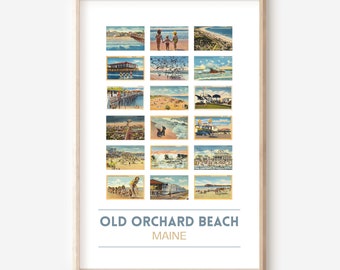 Old Orchard Beach, Maine poster vintage de Zazzle.be Liste d'envies Vous avez des idées ? Impression de voyage OOB | Cartes postales du Maine | impression d'art vintage d'Old Orchard Beach | cadre en option