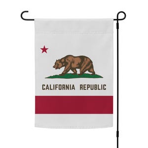 Bandera del estado de California / Bandera de jardín de California, bandera de patio, bandera de bienvenida / pancarta para interior/exterior o para colgar en la pared / Poste no incluido