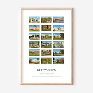gettysburg PA vintage Postkarte Poster | gettysburg Kunstdruck | gettysburg Geschenk | Pennsylvania Wandkunst | gettysburg Reisedruck | Ohne Rahmen