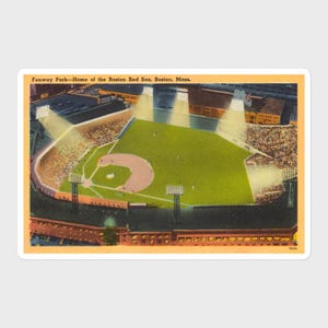 Fenway Park Aufkleber | Vintage Postkarte mit Motiv der Boston Red Sox Geschenk für Boston Sportfans | Baseball Aufkleber | 13x10 cm