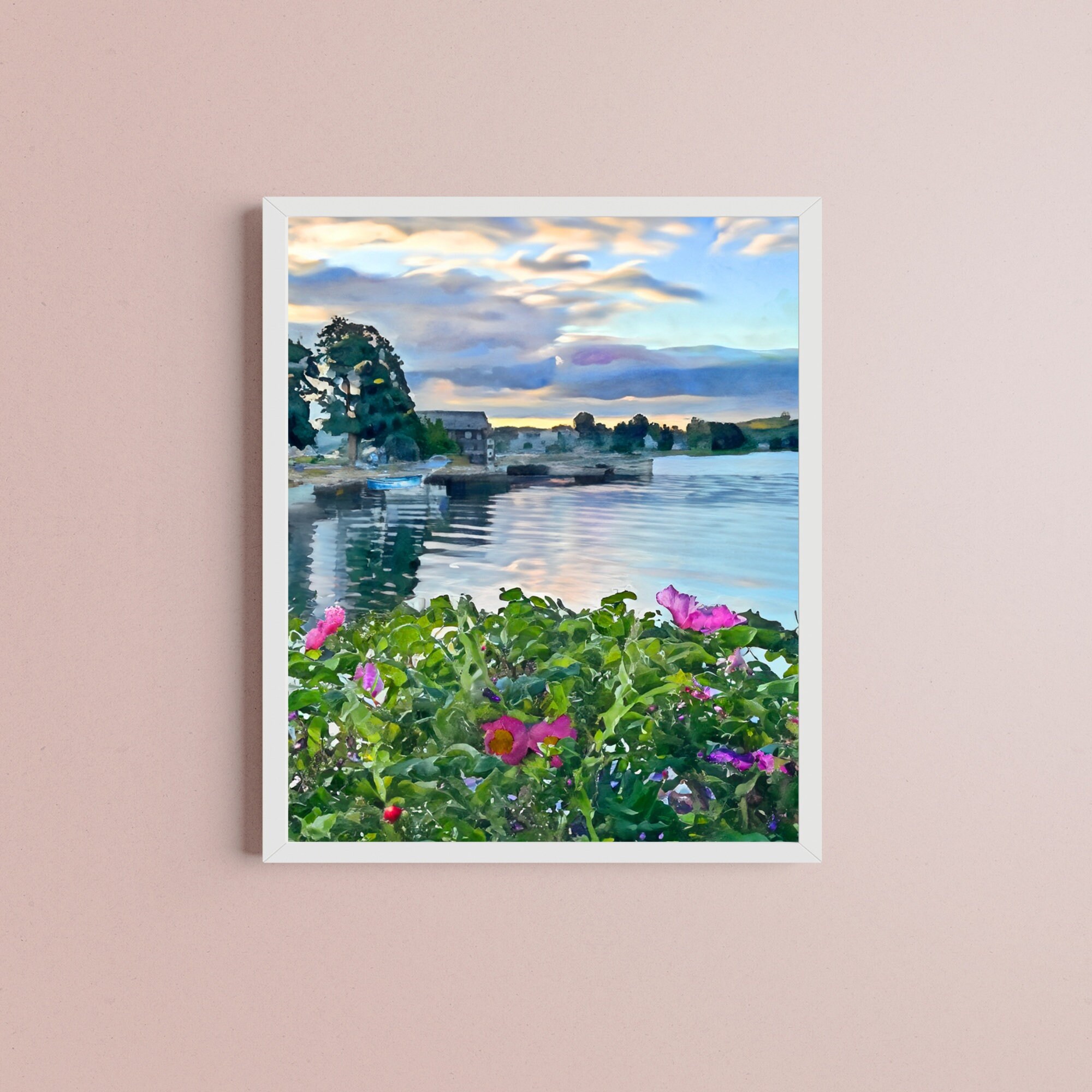 Beach Rose Watercolor | Rosa Rugosa Wall Art | Rose Hip Art Print