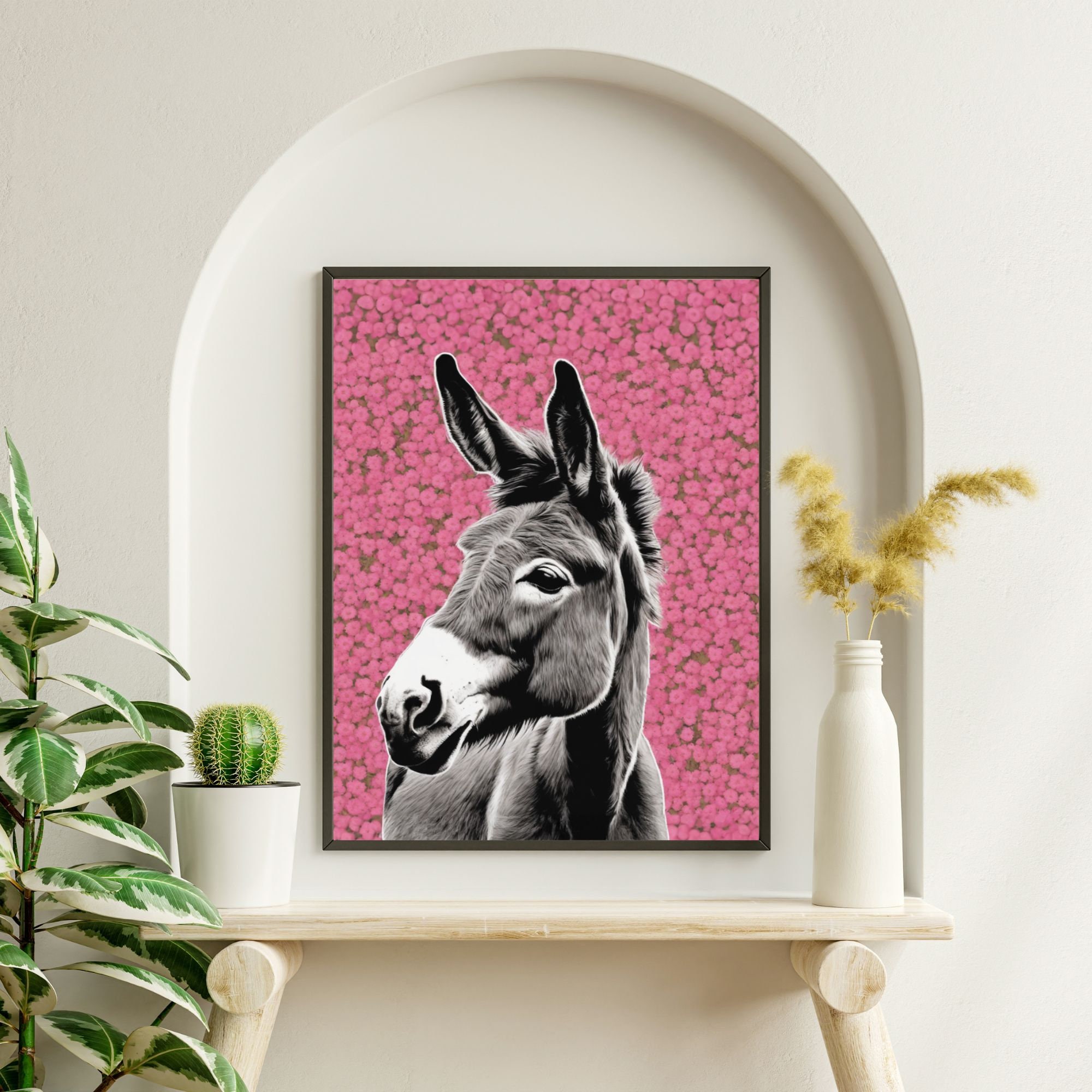 Pink Denkat Donkey PRINTABLE Wall Art | Pink Pop Art | Mule Art Print | Ditsy ...