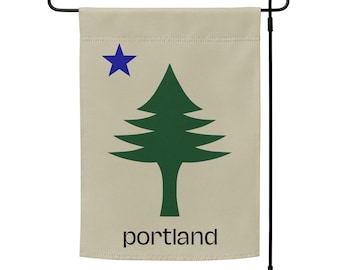 Portland Maine yard flag | old Maine garden flag | pine tree state banner | indoor/outdoor porch decor or wall hanging | pole not included