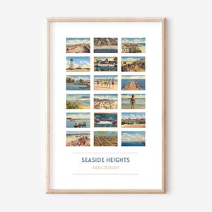 Pôster de cartão postal vintage de Seaside Heights, NJ | Impressão artística de Seaside Heights | Presente de Seaside Heights, Nova Jersey | Arte de parede da Costa de Jersey | SEM MOLDURA