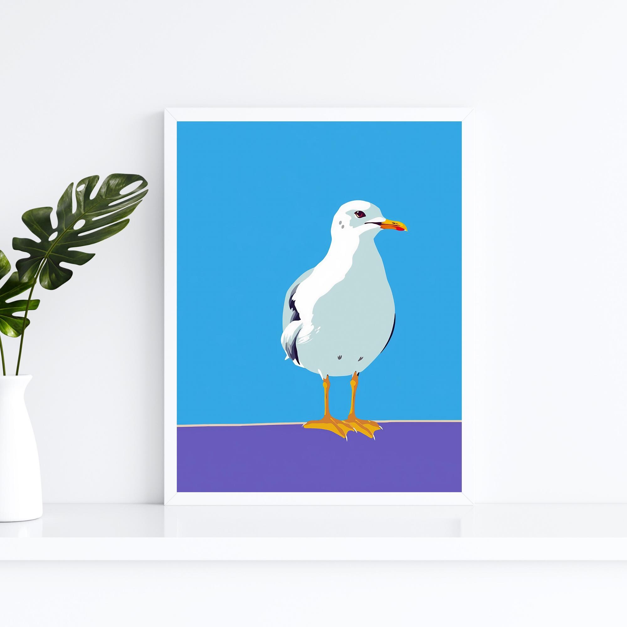 Seagull Art Print | Pop Art Seagull Wall Art | Gift for Bird Lover ...