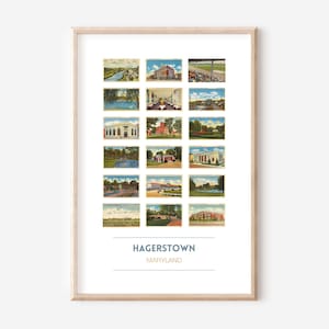 Pôster de cartões-postais vintage de Hagerstown, MD | Impressão de viagem de Maryland | Impressão de arte de Hagerstown | Arte de parede de MD | Presentes de Hagerstown, Maryland | SEM MOLDURA