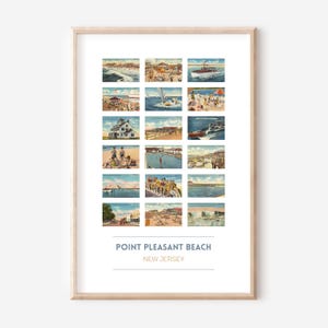 Póster vintage de Point Pleasant Beach, Nueva Jersey / Impresión artística de Point Pleasant Beach / Regalos de Nueva Jersey / Arte mural de la costa de Nueva Jersey / SIN MARCO