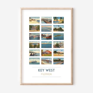 Key West, FL Vintage Postkarten Poster | Key West Reisedruck | Key West Florida Wandkunst | Strand Haus Dekor | Florida Geschenke | Ohne Rahmen
