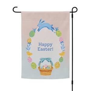 Happy Easter garden flag | double-sided small Easter flag | indoor/outdoor Easter porch decor, banner, or wall hanging | pole not included