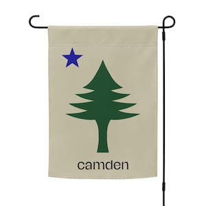 Camden Maine yard flag | old Maine flag | pine tree state banner | indoor/outdoor porch decor or wall hanging | pole not included