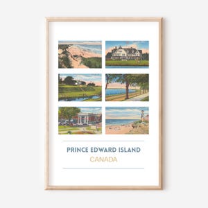 Pôster de cartão postal vintage da Ilha do Príncipe Eduardo | Impressão de viagem PEI Canadá | Arte de parede de cartão postal PEI | Impressão de arte do Canadá | sem moldura