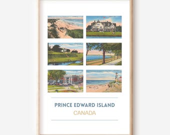Prince Edward Island vintage postcard poster | PEI Canada travel print | PEI postcard wall art | Canada art print | unframed