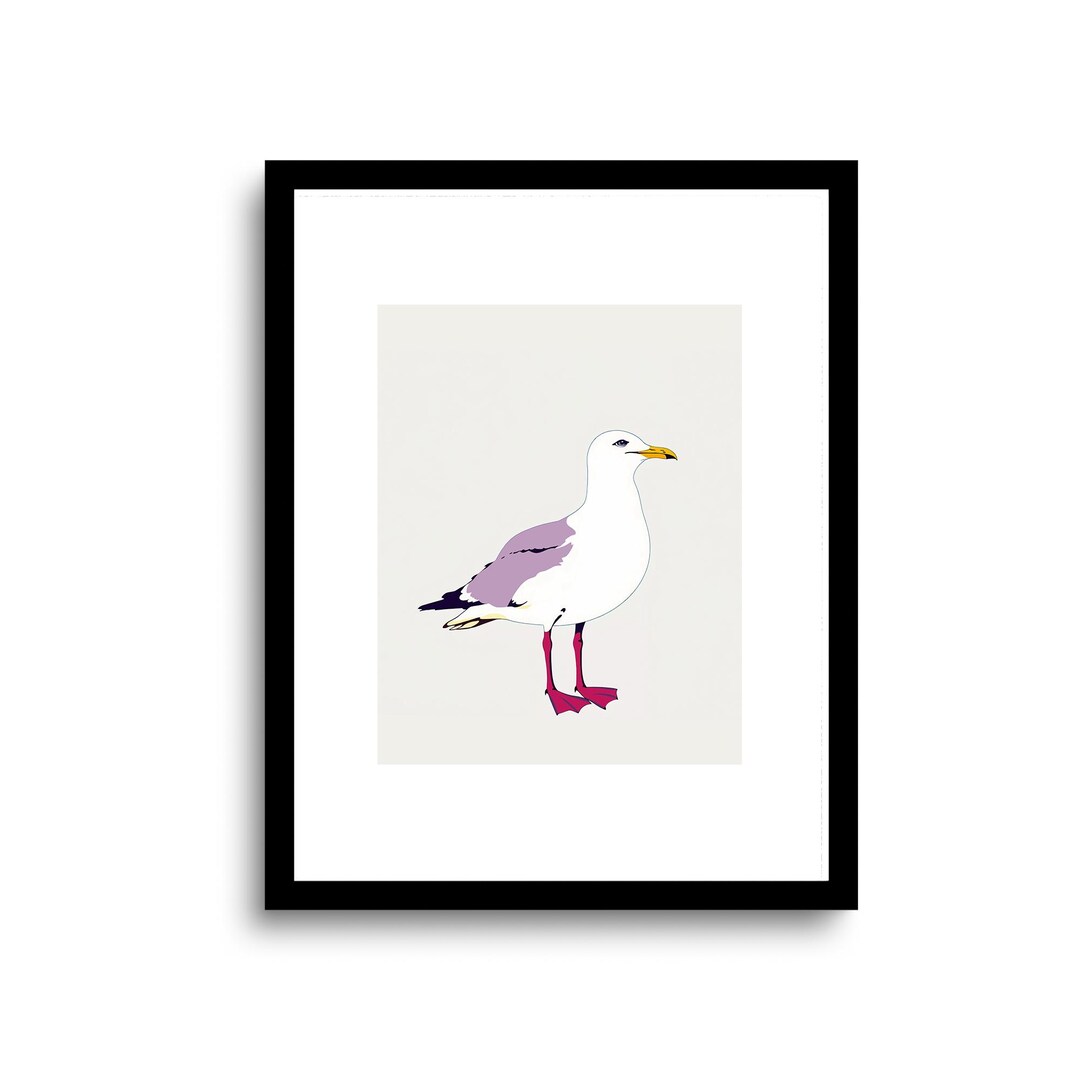 Modern Seagull Art Print | Pop Art Seagull Wall Art | Bird Lover Gifts ...