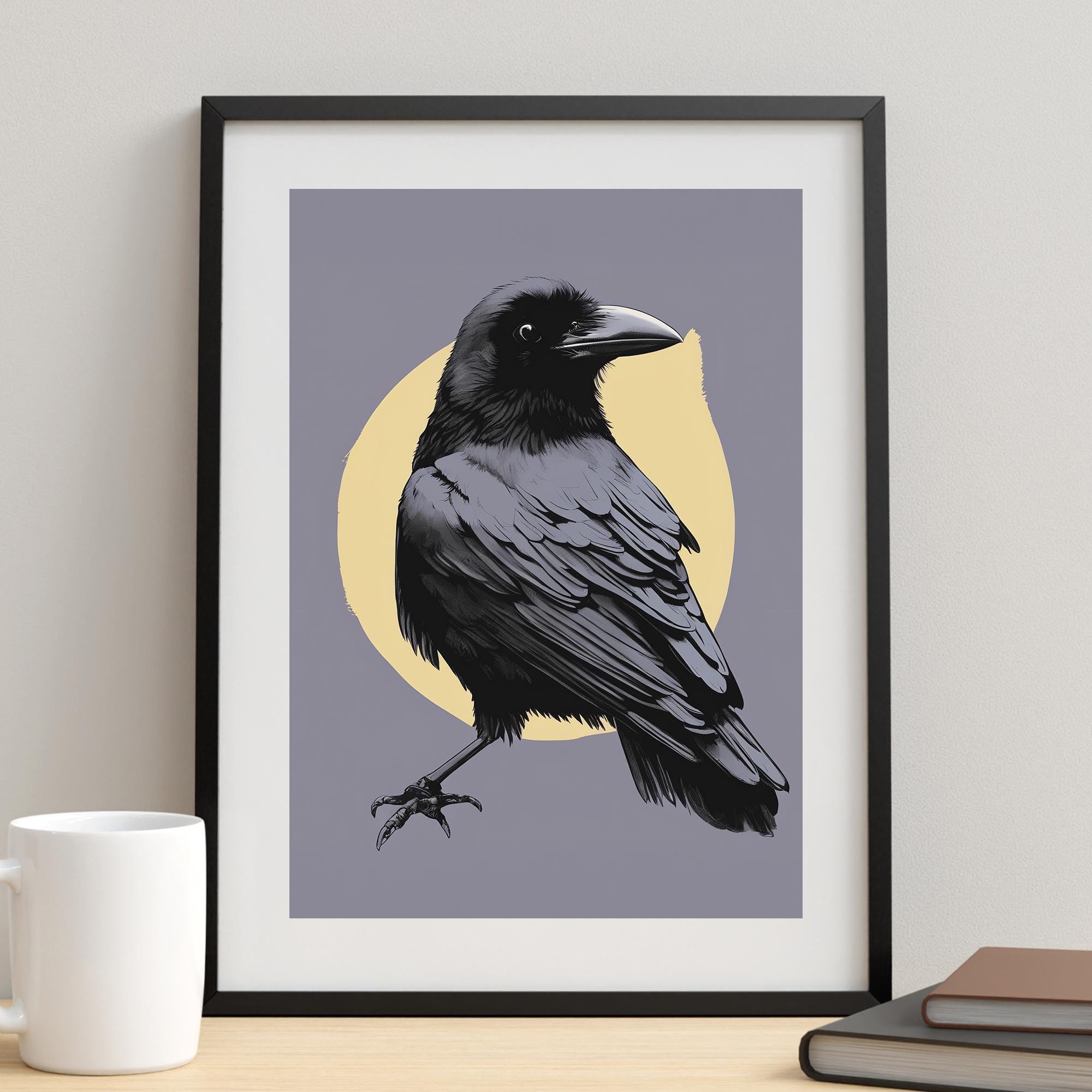 黒いカラスのポップアートプリント | 鳥のアートプリント | カラスの壁