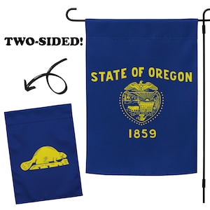 Oregon state flag | Oregon garden flag | two-sided welcome flag | indoor/outdoor yard flag, banner, or wall hanging | pole not included