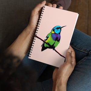 Hummingbird spiral notebook | humming bird notebook | small sketchbook | hummingbird gift for bird lover | nature stationary | bird journal