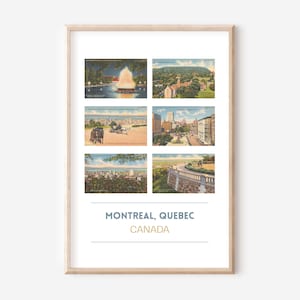Vintage Montreal Postkarte Plakat | Montreal,Quebec, Kanada Reisedruck | Montreal,Quebec Postkarte Wand Kunst | Kanada Kunstdruck | ungerahmt