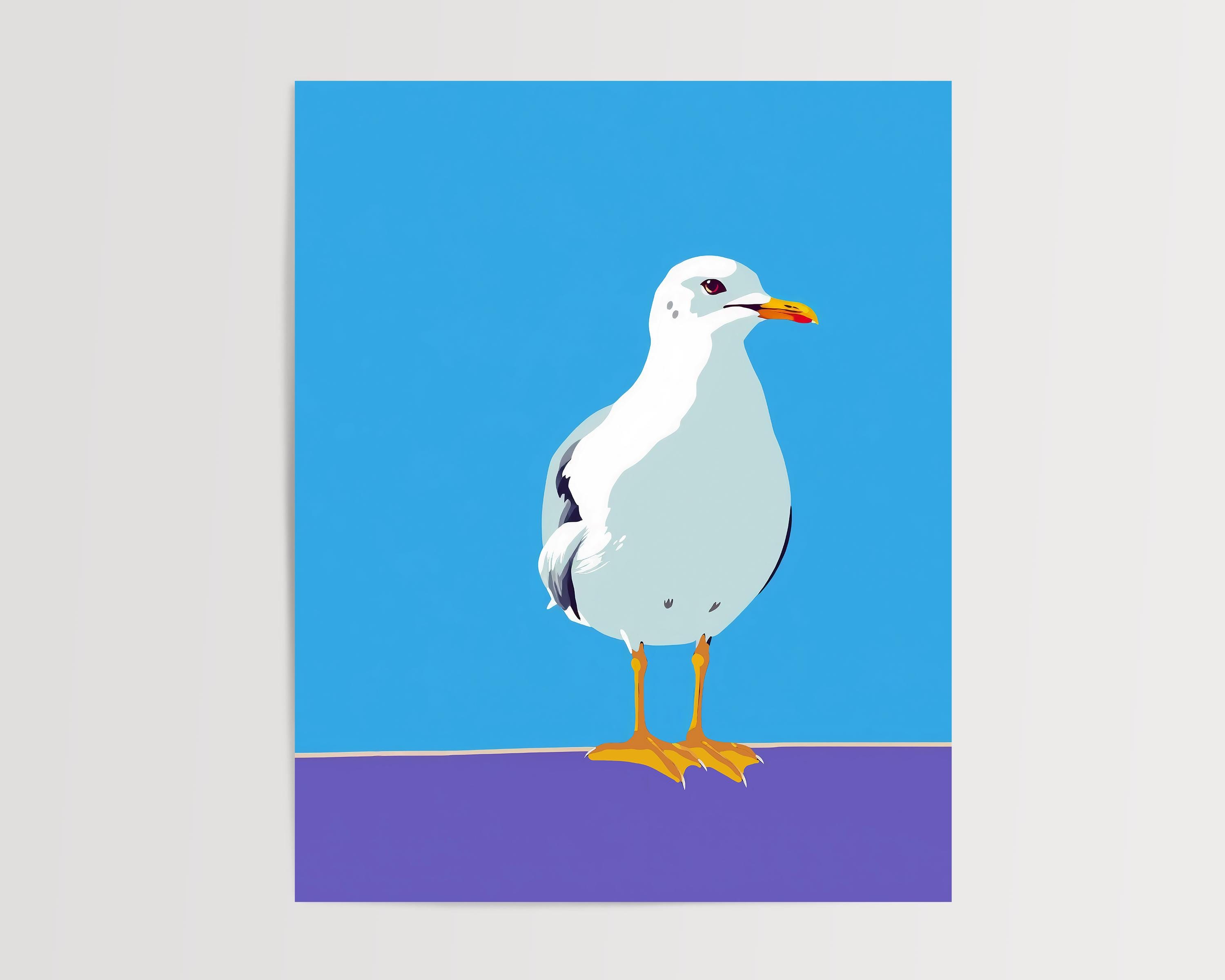 Seagull Art Print | Pop Art Seagull Wall Art | Gift for Bird Lover ...