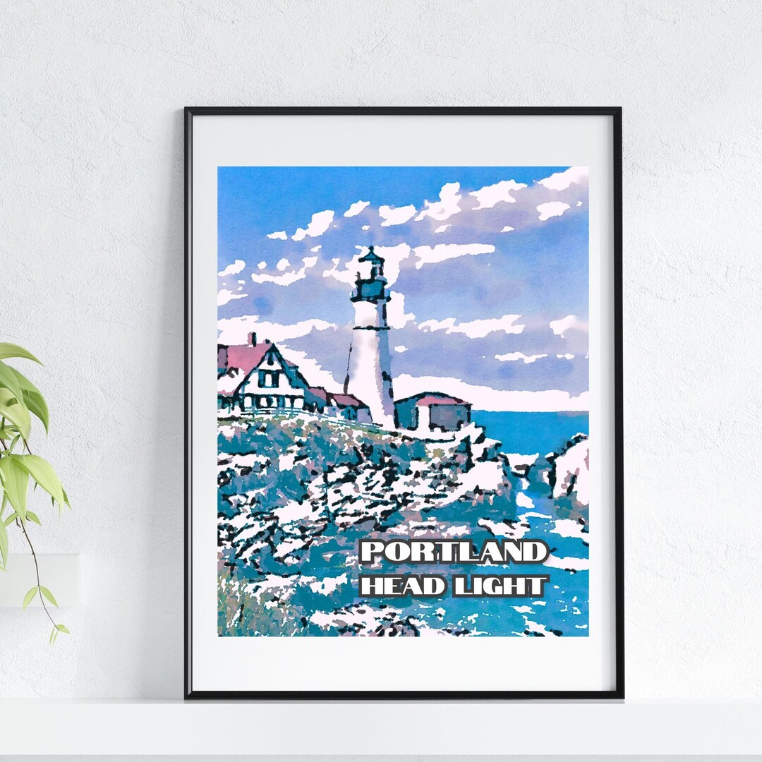 Portland Head Light Watercolor Art Print | Portland, Maine Wall Art ...
