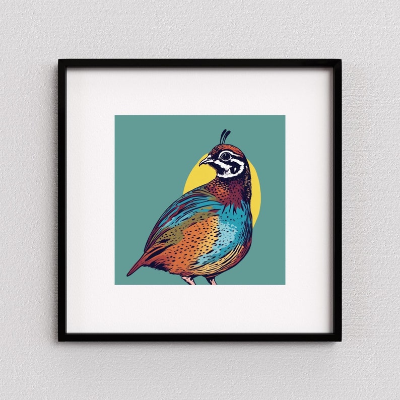Quail Digital Rts Quail PRINTABLE Art Print | Quail Pop Art | Quail Wall Art | Large ...