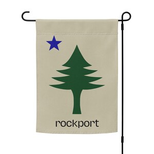 Rockport Maine yard flag | old Maine flag | pine tree state banner | indoor/outdoor porch decor or wall hanging | pole not included
