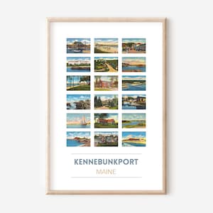 Affiche de carte postale vintage de Kennebunkport, Maine | Impression de voyage à Kennebunkport | Cartes postales du Maine | impression d'art vintage Kennebunk | cadre en option