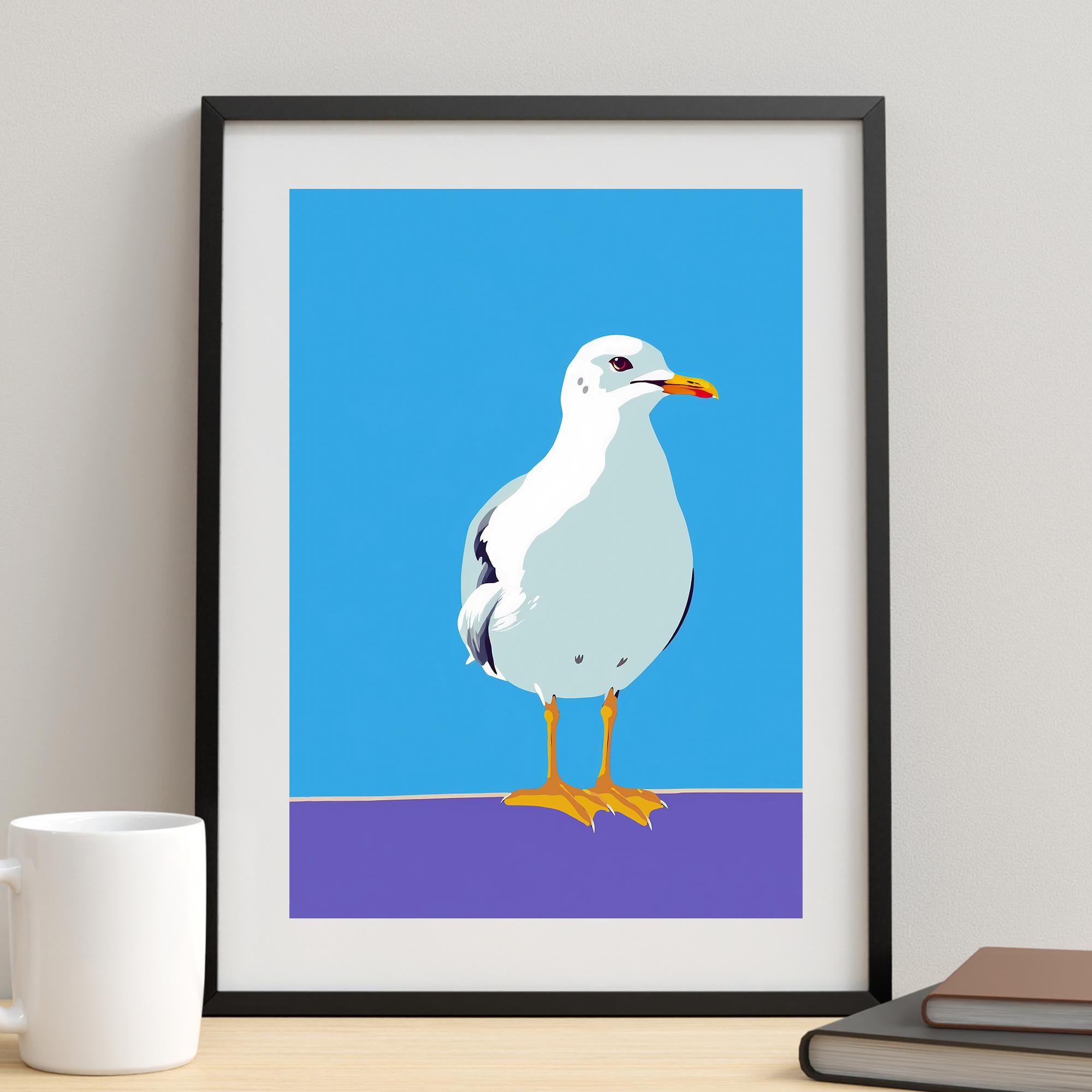 Seagull Art Print | Pop Art Seagull Wall Art | Gift for Bird Lover ...