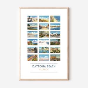 Póster de postales vintage de Daytona Beach, Florida / Impresión artística de Daytona Beach / Decoración de casa de playa / Regalo de Florida / Impresión de viaje a Florida / SIN MARCO