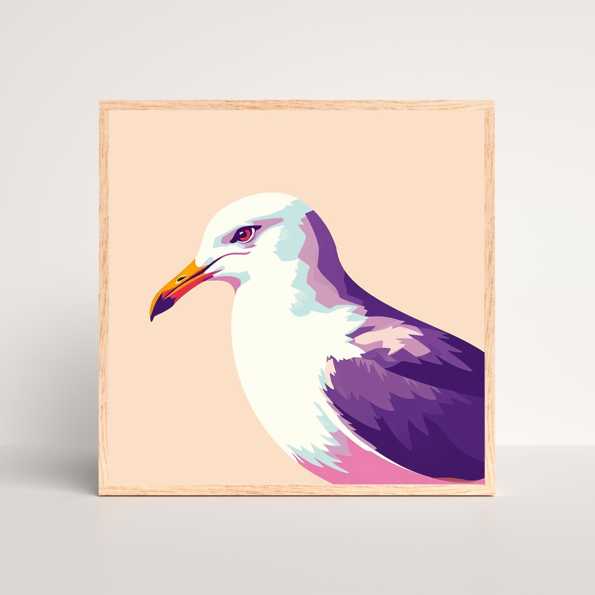 Seagull PRINTABLE Wall Art | Pop Art Seagull Art Print | Gift for Bird ...