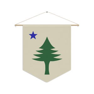 Original Maine flag pennant banner | old Maine state flag wall hanging home decor | Maine wall art | Maine gifts | dowel & twine included