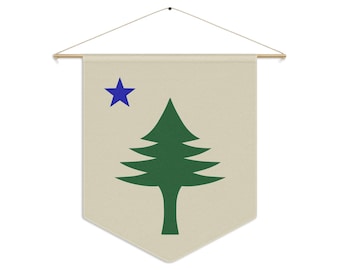 Original Maine flag pennant banner | old Maine state flag wall hanging home decor | Maine wall art | Maine gifts | dowel & twine included