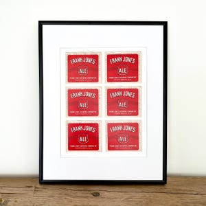 Frank Jones Brewing Co. beer bottle label art print | Portsmouth, NH brewery wall art | beer poster | gift for beer lovers | frame optional