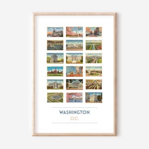 Washington D.C. Vintage Postkarten Poster | D.C. Reisedruck | Washington DC Wandbild | D.C. Postkarte Kunstdruck | Geschenk von D.C. | Ohne Rahmen