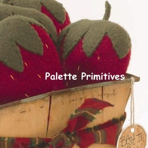 BASKET OF STRAWBERRIES, Wool Felt Pincushion -  E-pattern / Instant download