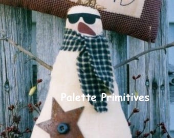 Snowman Doll & Stitchery Pillow E-Pattern (Instant Download)