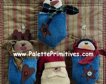 CHRISTMAS POCKET ORNIES  - E-pattern/Instant Download