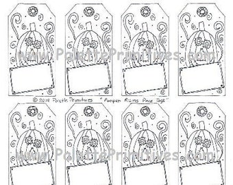 Printable Hang Tags, Pumpkin Rising Hang Tag, Instant Download PDF