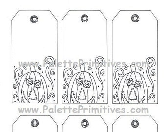 Printable Hang Tags, Pumpkin Rising Hang Tag, Instant Download PDF