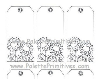 Printable Hang Tags, Sunflowers Hang Tag, Instant Download PDF