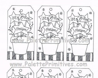 Printable Hang Tags, Let Freedom Ring Hang Tag, Instant Download PDF