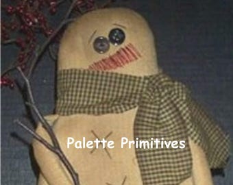 PRIMITIVE SNOWMAN Make-Do, E-Pattern/Instant Download