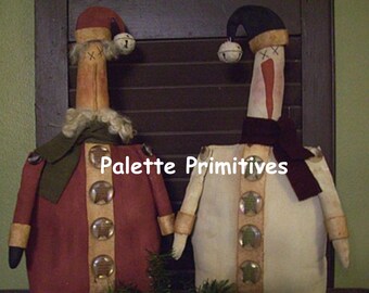 JOLLY & JINGLE, Santa and Snowman Pattern - Instant Download/E-Pattern