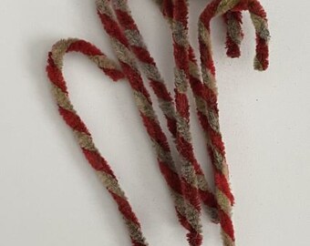 Primitive, Grunged Candy Canes, 4" long 6/pkg